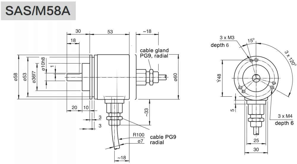 58mm Ssi Heavy Duty Encoder